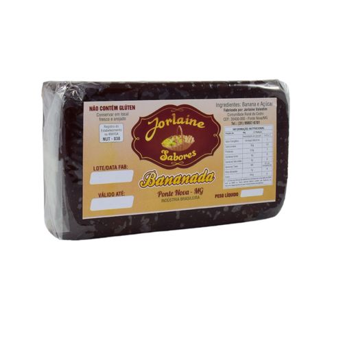 Bananada em barra - Jorlaine Sabores - 1 kg