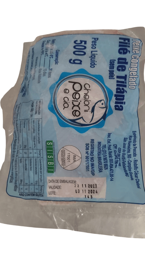 Filé de Tilápia congelado Cheloni Peixes e Cia - Kit 4 unidades de 500g Total 2kg