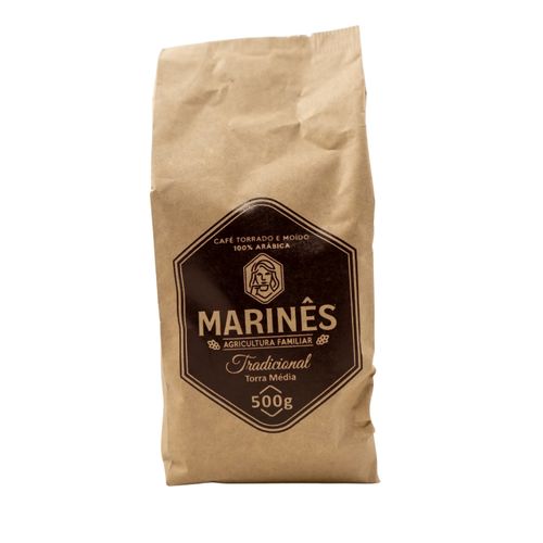 Café tradicional, torra média, moído 100% arábica - Marinês - 500g