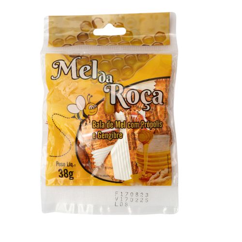 Balas de mel com própolis e gengibre – Mel da Roça - 100 pacotes com  de 10 balas de 38g cada (total 3,8kg)