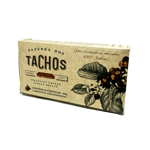 Café em cápsula 100% arábica – Fazenda dos Tachos - Caixa com 10 cápsulas de 50g Compatível com Nespresso