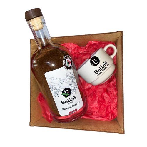Kit Xícara + Café Especial Torrado e Moído 100% arábica, Embalagem Especial - Bella's Cafés Especiais - 300g