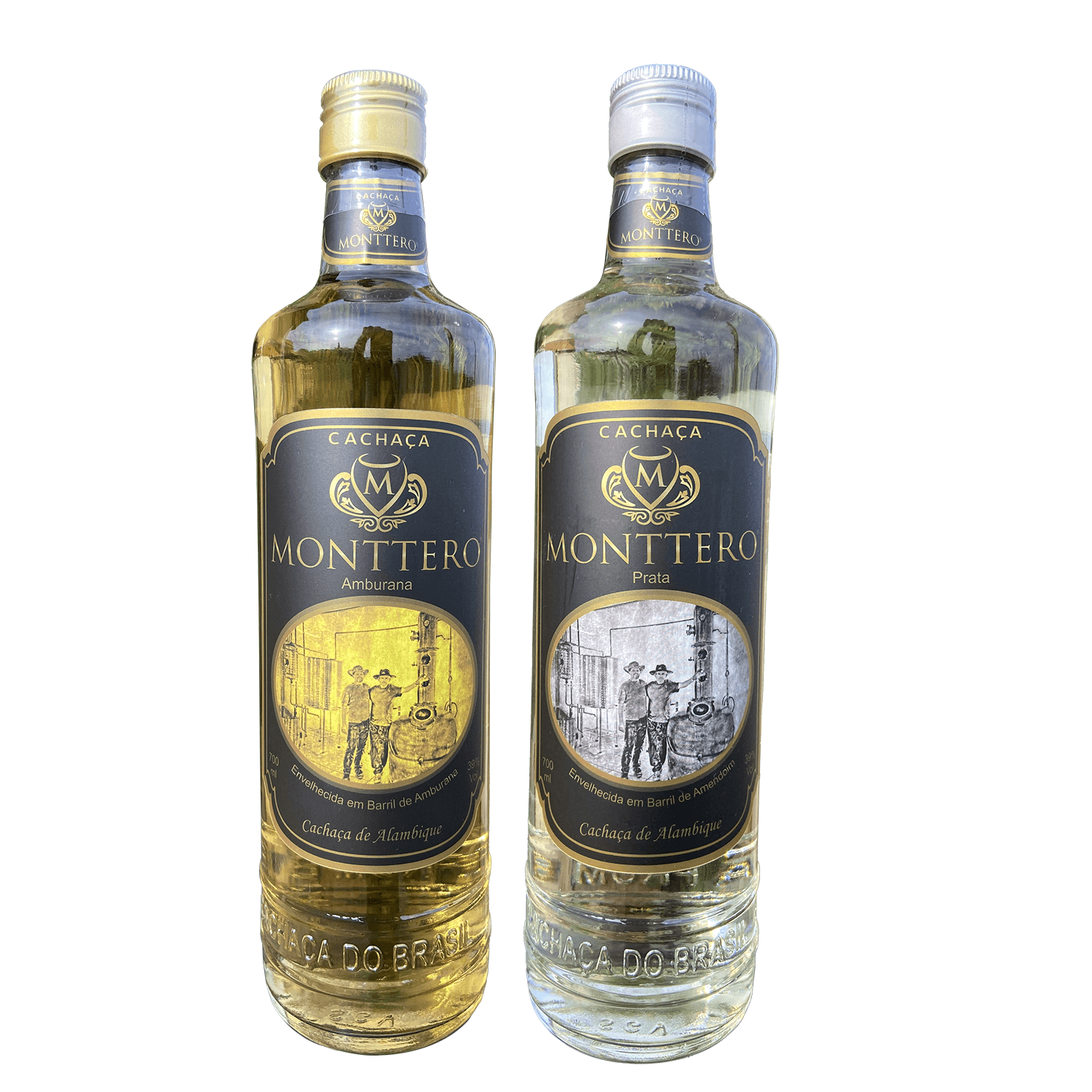 Caixa com 2 cachaças (1 amburana, 1 prata) - Cachaça Monttero - 700ml - imagem 1