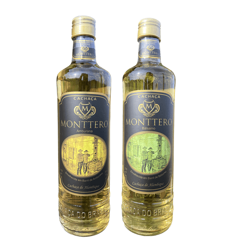 Caixa com 2 cachaças (1 amburana, 1 bálsamo) - Cachaça Monttero - 700ml