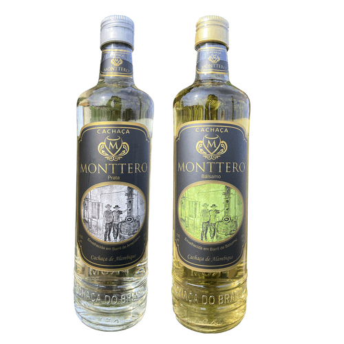 Caixa com 2 cachaças (1 bálsamo, 1 prata) - Cachaça Monttero - 700ml