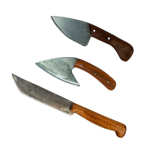 Kit facas artesanais em aço carbono (faca, faquinha e faquinha campeira) - M&M Artesanatos