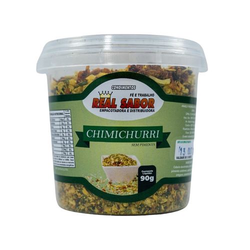 Tempero Chimichurri sem pimenta - Temperos Real Sabor - Fardo com 12 potes de 90g cada