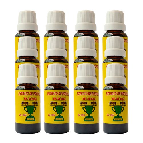 Extrato de própolis florada Silvestre - Mel da Roça - Caixa com 12 unidades de 20ml