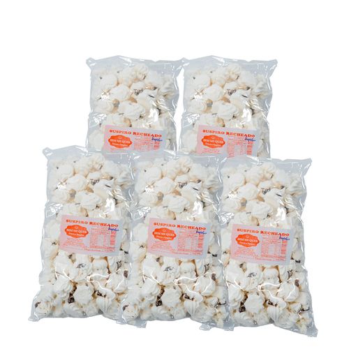 Suspiro caseiro sabor tradicional com recheio de brigadeiro - Bem Me Quer Doces e Suspiros kit 5 pacotes de 150g