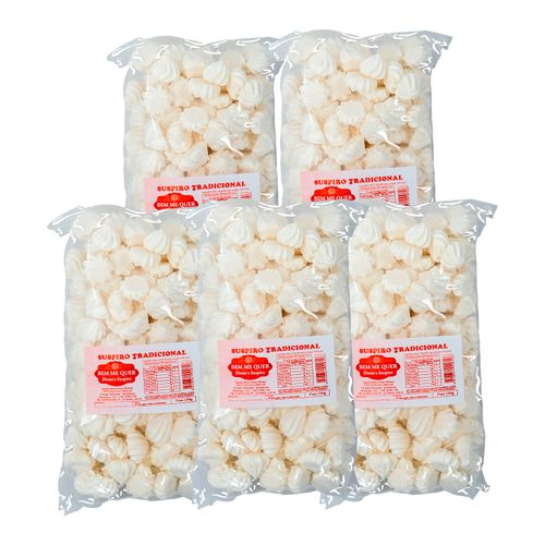 Suspiro caseiro sabor tradicional comum - Bem Me Quer Doces e Suspiros kit 5 pacotes de 150g