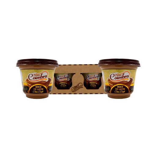 Doce de Leite Pastoso com Café - Dom Coimbra –  2 unidades de 400g  - (Caixa em MDF para presente)