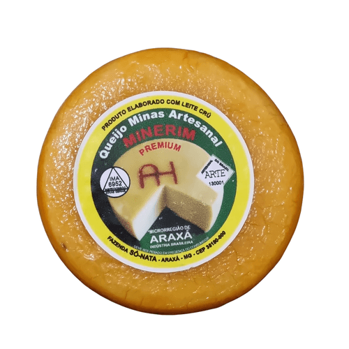 Queijo Minas Artesanal - Araxá - 30 dias de maturação - Resinado amarelo - MINERIM - aprox. 400g PREMIADO
