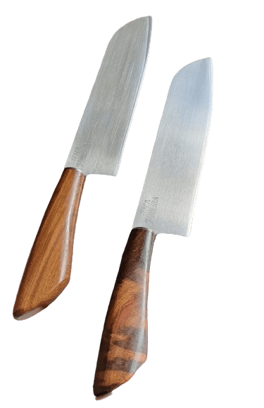 Faca Santoku Artesanal- Aço Inox 420 - fabricada à mão com 8" de lâmina 24cm – Faca Mineira