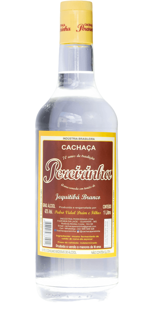 Cachaça Pereirinha Prata, Jequitibá Branco - Cachaça Pereirinha - 1000ml - 9 unidades
