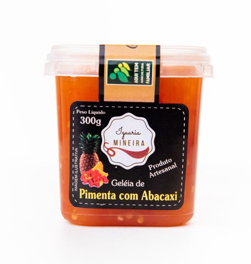 Geleia de Pimenta Biquinho com Abacaxi - Iguaria Mineira – 12 unidades de 300g