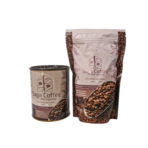 Café Especial Torrado em Grãos, 100% arábica, Lote Chocolatudo em Embalagem Especial - Saga Cafés - Lata 250g