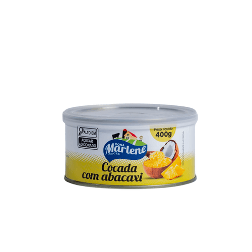 Cocada com Abacaxi - Dona Marlene Doces -  Caixa com 12 unidades de 400g
