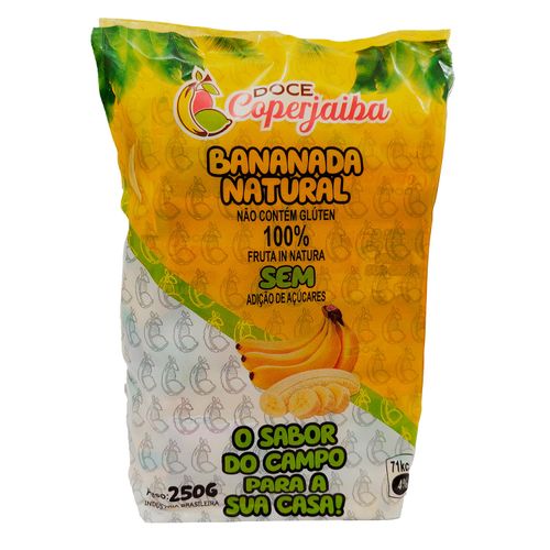 Bananada Natural sem adição de açúcar -  Coperjaíba – 10 unidades de 25g