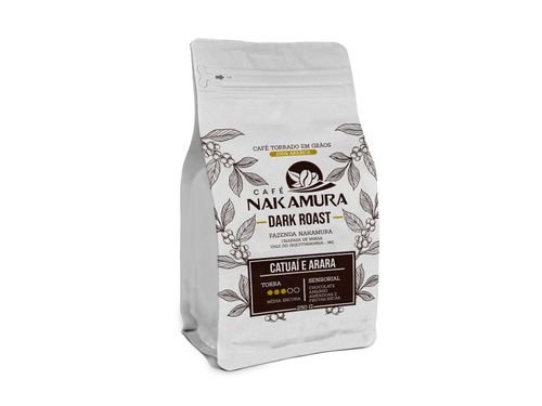 Café Dark Roast em Grãos -  Torra média escura - 100% Arábica- Café Nakamura -250g
