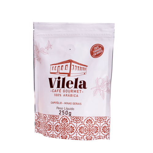 Café Gourmet Torrado em Grãos - 100% Arábica - Café Vilela - 250g