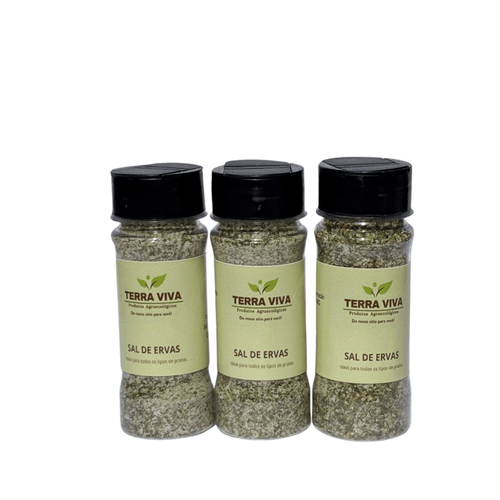 Kit  Triplo de Sal de Ervas  - Terra Viva - 3 unidades de 120g