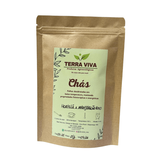 Chá Misto hortelã e manjericão roxo  - Terra Viva - Unidade de 25g