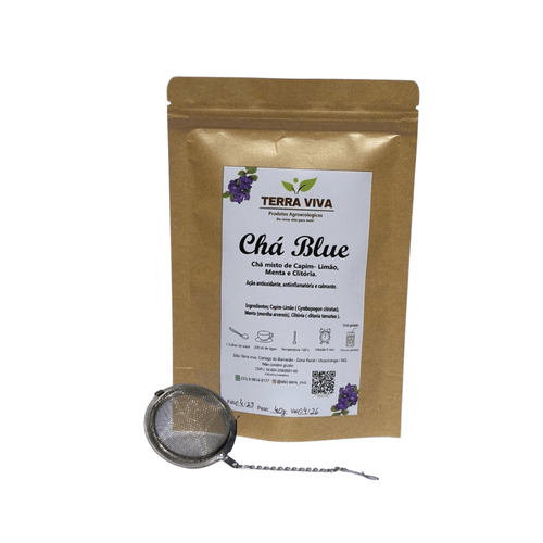 Kit Chá Blue (Chá Blue-40g e Infusor em Inox) - Terra Viva - Unidade