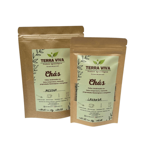 Kit Duplo de  Chás - Terra Viva -   30g (Chá de Melissa-15g  e Chá de Lavanda- 15g)
