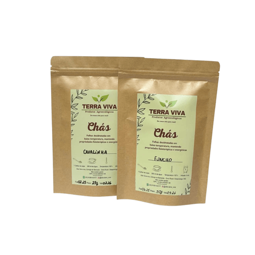 Kit Duplo de Chás  - Terra Viva - 75g (Chá  de Cavalinha - 25g  e Chá de funcho- 50g)
