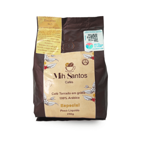 Café Especial em Grãos - Torra Média - 100% Arábica - Mih Santos Cafés - Unidade de 250g