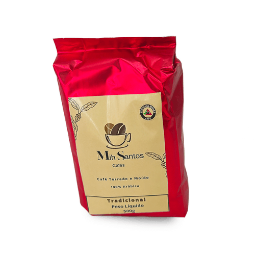 Café Tradicional Moído - Torra Média - 100% Arábica - Mih Santos Cafés - Unidade de 250g