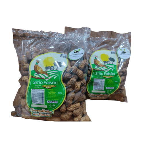 Torradinho na Casca, Amendoim Torrado na casca - Sítio Faisão - Sabores da Terra - 500g