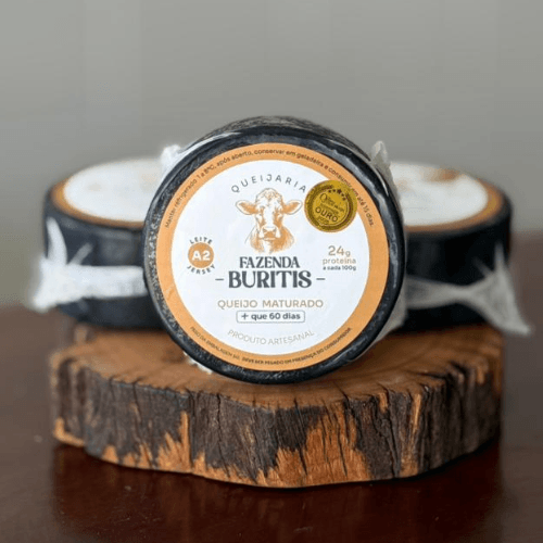 Queijo Maturado -  Mais de 60 dias de maturação - Queijaria Fazenda Buritis - Unidade de 400g