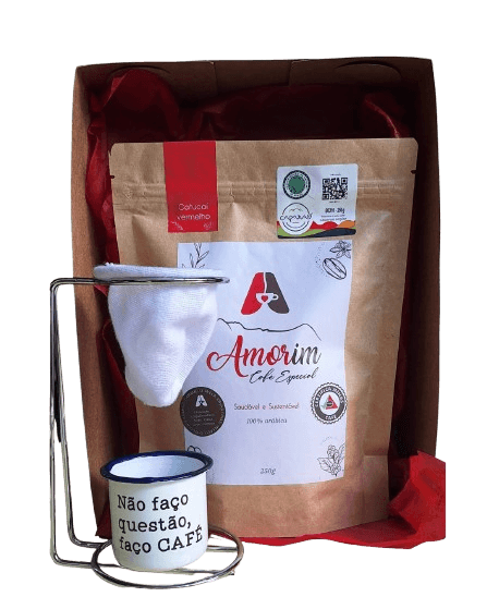 Kit Premium Café Especial Amorin - Café Amorin -  1 Kit  (Café Especial 250g - 1 Xícara e  1 Mancebo)