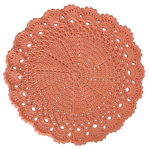 Jogo Americano em Crochê - Tom de Pêssego - Cantinho das Artes - 4 peças